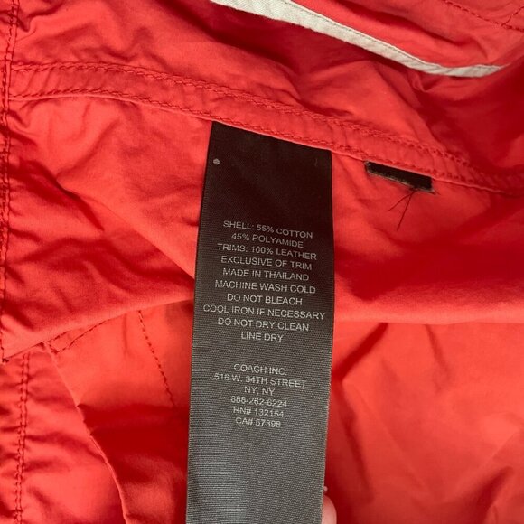 COACH Jacket Women Small Orange Hooded Full Zip Windbreaker Outdoor Designer - Picture 6 of 16
